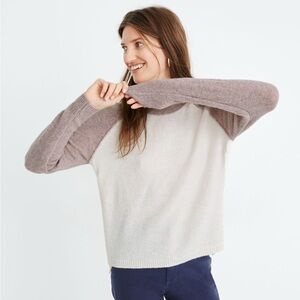 Madewell Wool Blend Colorblock Allister Pullover Sweater in Coziest Yarn